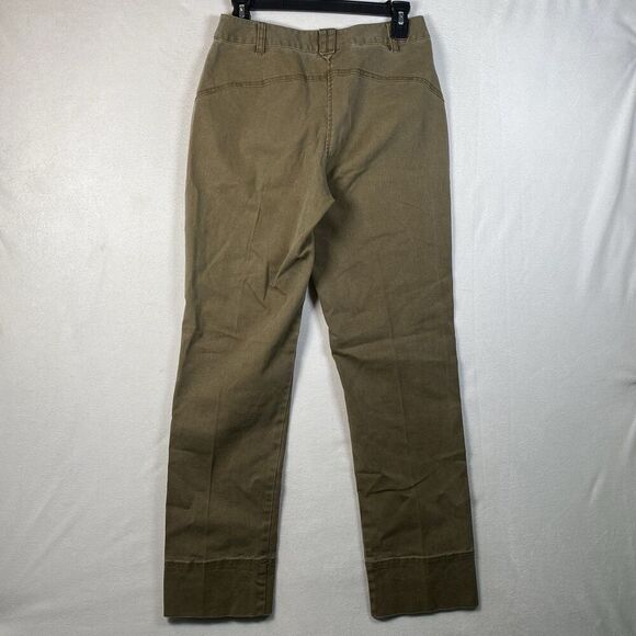 Isabella Bird Women’s 4 Green Canvas Pants Cotton Spandex Straight Leg Casual - Picture 2 of 11